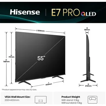 Televizor QLED Televize Hisense 55E77Q PRO 55" 4K UHD černá