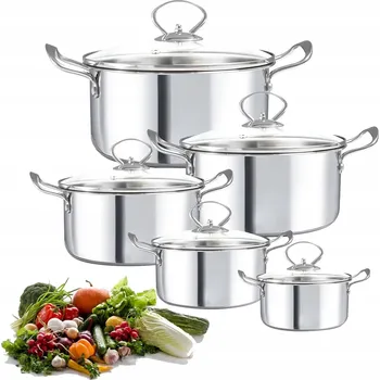 Sada nádobí Sada hrnců Pánev POKRÝVKA INDUKCE Plyn Rendlík 5 ks