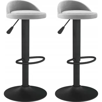 Barová židle Světle šedá otočná barová stolička s nastavitelnou výškou, 36 x 38 x (72-94) cm