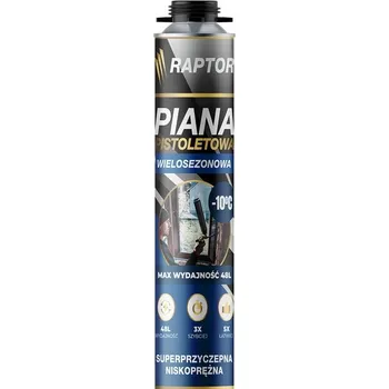 Montážní pěna Nízkoexpanzní pistolová pěna celoroční Raptor 750 ml
