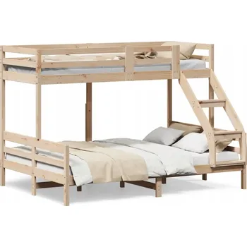 Postel Dřevěná patrová postel z borovicového dřeva 207 x 125,5 x 145 cm