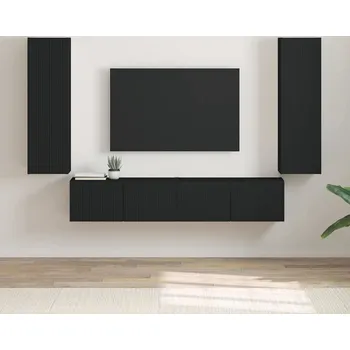 Obývací stěna vidaXL TV wall cabinet 2 pcs Černá 30 x 31 x 100 cm kompozitní dřevo [892312]