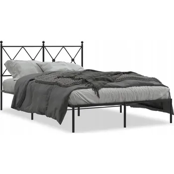 Postel Černý kovový rám postele 196 x 125 x 90,5 cm s úložným prostorem