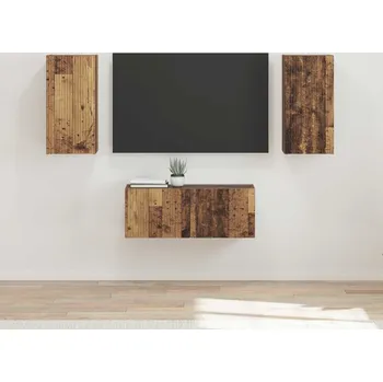 Obývací stěna vidaXL Sestava TV skříněk Nástěnný 6 pcs Staré dřevo kompozitní dřevo [3409067]