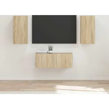 Obývací pokoj vidaXL Sestava TV skříněk Nástěnný 6 pcs Sonoma dub kompozitní dřevo [3409062]