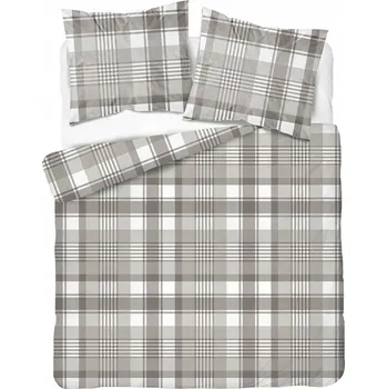 Povlečení Povlečení 220x200 béžové bílé kostky 5246 B Bavlna 48