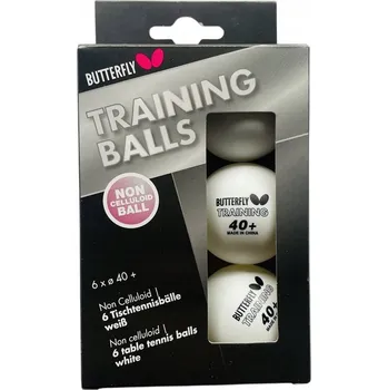 Pingpongový míček Míčky na stolní tenis BUTTERFLY tréninkové, 6 ks, bílé