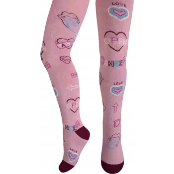 Milusie dětské punčocháče růžové bavlna velikost 92