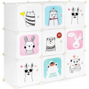 Šatní skříň Modulární dětská skříňka/regál s 9 polic