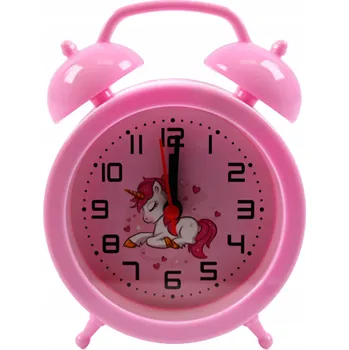 Budík JEDNOROŽEC RŮŽOVÝ BUDÍK PRO DĚTI HODINY HLASITÝ ALARM
