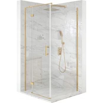 Sprchový kout Techsanit čtvercová 100x100 cm, výklopné zlaté sklo 6 mm