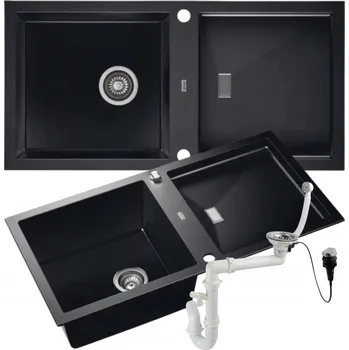 Granitový dřez Jednokomorový granitový dřez ZEUS černý