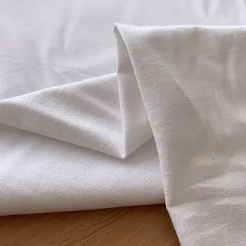 Bílý bavlněný tričkový úplet bavlna/elastan