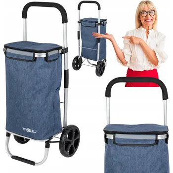 Nákupní taška na kolečkách z polyester, bez vzoru