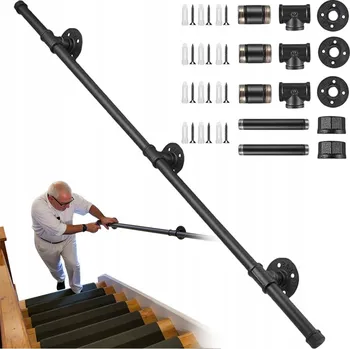 Madlo do koupelny MADLO 150 CM, SCHODIŠŤOVÉ MADLO, ZÁBRADLÍ 150 CM * 3.2 CM ČERNÉ