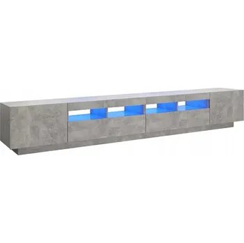 Televizní stolek TV stolek s RGB LED osvětlením, šedá betonu, 260 x 35 x 40 cm