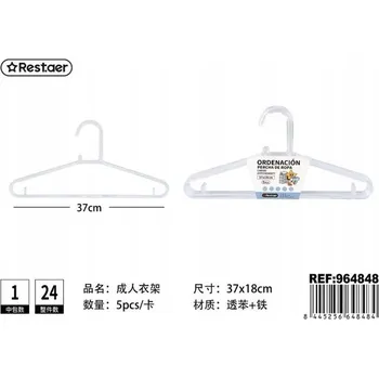 Věšák Průhledný plastový věšák na oblečení 37 cm