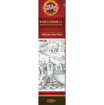 Grafitová tužka Tužka bez gumy Koh-I-Noor 6B 12 ks