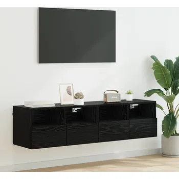 Obývací stěna vidaXL Skříňky na TV zeď Nástěnný 2 pcs Černý dub 60 x 30 x 30 cm [882927]