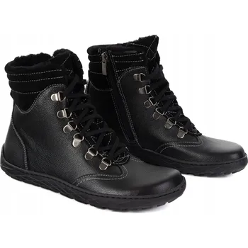 Dámská zimní obuv Dámské barefoot zimní kožené boty Olivier Runa zateplené černé 39