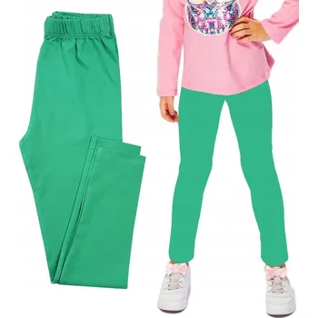 Dívčí oblečení Dívčí legíny hladké BAVLNA zelené velikost 116 H005X