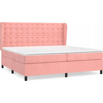 Postel Kontinentální postel s nastavitelným čelem, růžová, 203 x 203 x 118/128 cm
