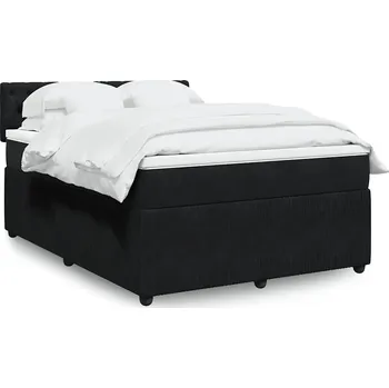Postel Box spring postel s matrací černá 140 x 190 cm samet Černý 3287742