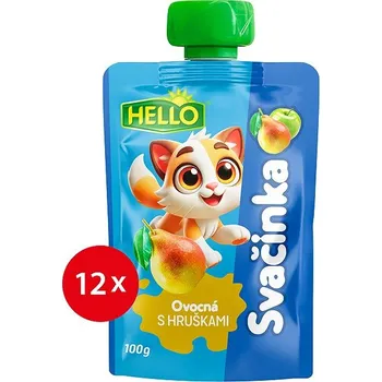 HELLO ovocná kapsička s hruškami 12× 100 g