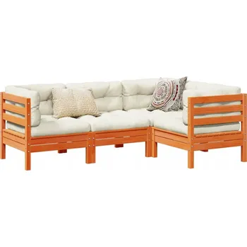 Zahradní nábytek z dřeva VidaXL, béžový, 4 díly