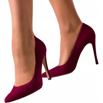 Dámské lodičky Lodičky Bordó Dámské KOŽENÉ POLSKÉ Semišové Klasické POHODLNÉ vel. 35