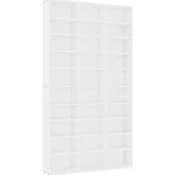 Komoda Skříňka na CD s 30 přihrádkami, bílá, 102 x 16 x 177,5 cm