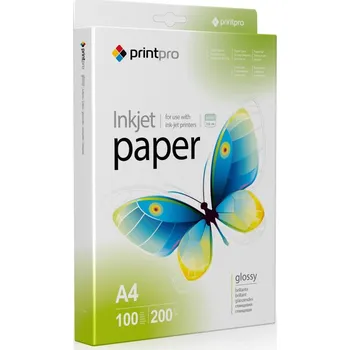 Fotopapír Lesklý fotopapír PrintPro A4 200 g/m2 100 ks