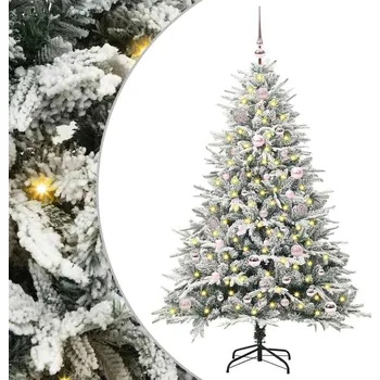 Vánoce vidaXL Umělý přednažený vánoční stromek se soupravou koulí Zelená [3395386]