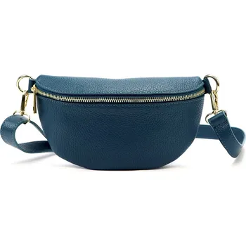 Kabelka Dámská kožená ledvinka Vera Pelle no. 15 tmavětyrkysová