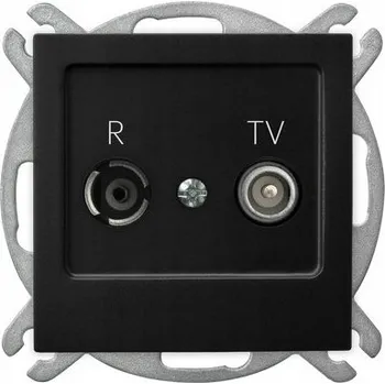 Elektrická zásuvka Anténní zásuvka nástěnná Ospel černá