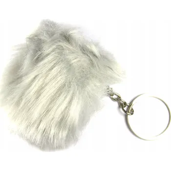 PŘÍVĚSEK NA KLÍČE NA KLÍČE KOŽEŠINOVÝ ŠEDÝ 8cm