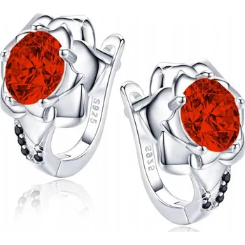 Náušnice STŘÍBRNÉ NÁUŠNICE 925 RŮŽE PRO ŽENU GRAVÍROVÁNÍ