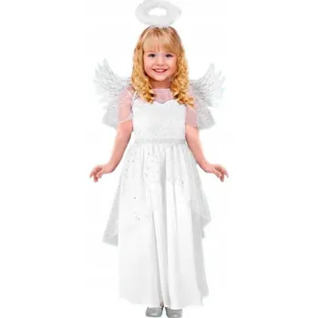 Karnevalový kostým KOSTÝM ŠATY S KŘÍDLY A SVATOZZOŘÍ 116