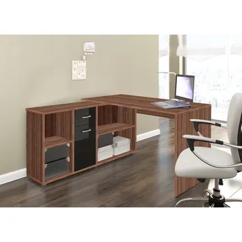 Psací stůl Psací stůl ROTHING, levý, švestka/černý lesk