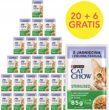 Krmivo pro kočku Purina Cat Chow Sterilised 26x85g (20+6) Krmivo Pro Kočky s jehněčím masem