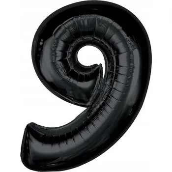 Balónek Fóliový balónek GoDan číslice 9, 92 cm, černý