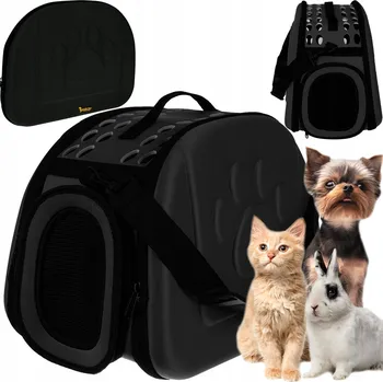 přepravka pro zvíře Přepravka Purlov, taška pro kočky králíka malého pejska, černá, skládací