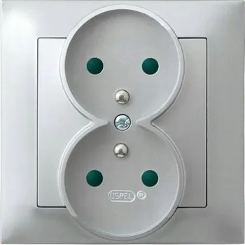 Elektrická zásuvka Stříbrná nástěnná Elektrická Zásuvka Ospel