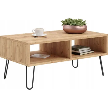 Konferenční stolek Konferenční stolek Kobi obdélníkový 90 x 50 x 40 cm bílý, dub craft zlatý