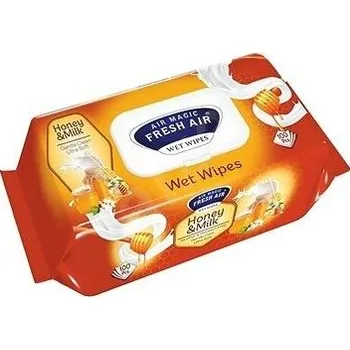 Fresh Air vlhčené ubrousky 100ks klip Honey&Milk