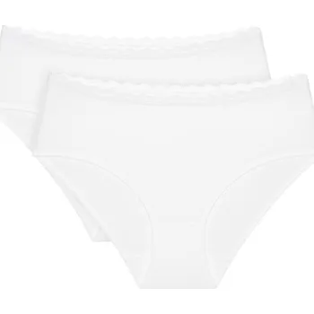 Kalhotky Dámské bavlněné kalhotky Feel Of Cotton Midi 2 ks Triumph balení po dvou, bílé, velikost 44