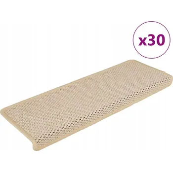 Nášlap na schod Samolepicí rohožky na schody Sisal-Look 30 ks 65x21x4 cm Krémové