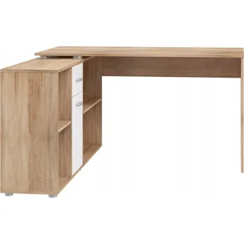 Psací stůl Psací stůl ROTHING, levý, dub sonoma/bílý lesk