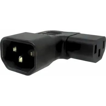 Napájecí kabel PremiumCord Adaptér úhlový na stranu IEC C13 female na IEC C14 male, napětí 230V, max.proud 10A kpsr-08