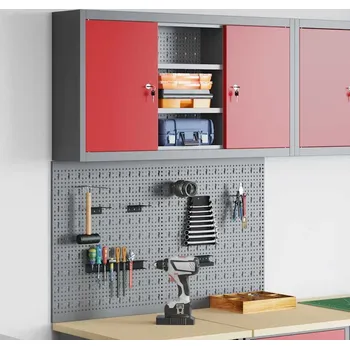 Skříňka na nářadí vidaXL Sada pracovních skříní 3 pcs Červená Práškově lakovaná ocel [3321405]